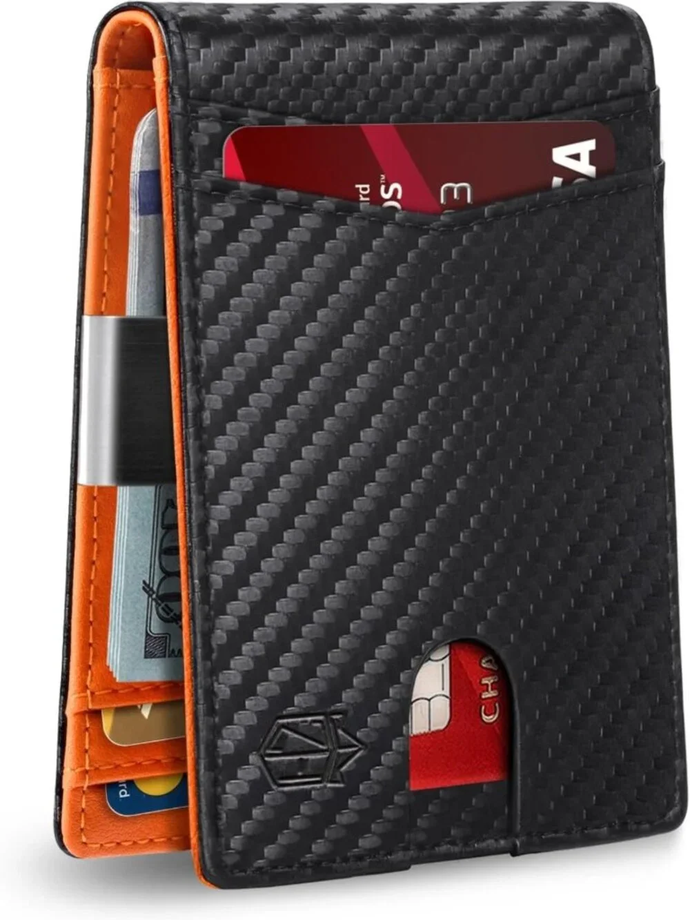 Slim Bifold Leather Wallet for Men, RFID Blocking, Minimalist Card Holder, Gifts